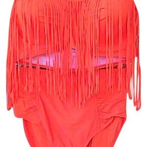 2 Pc Tassel Bandage Push Up Padded Bathing Suit